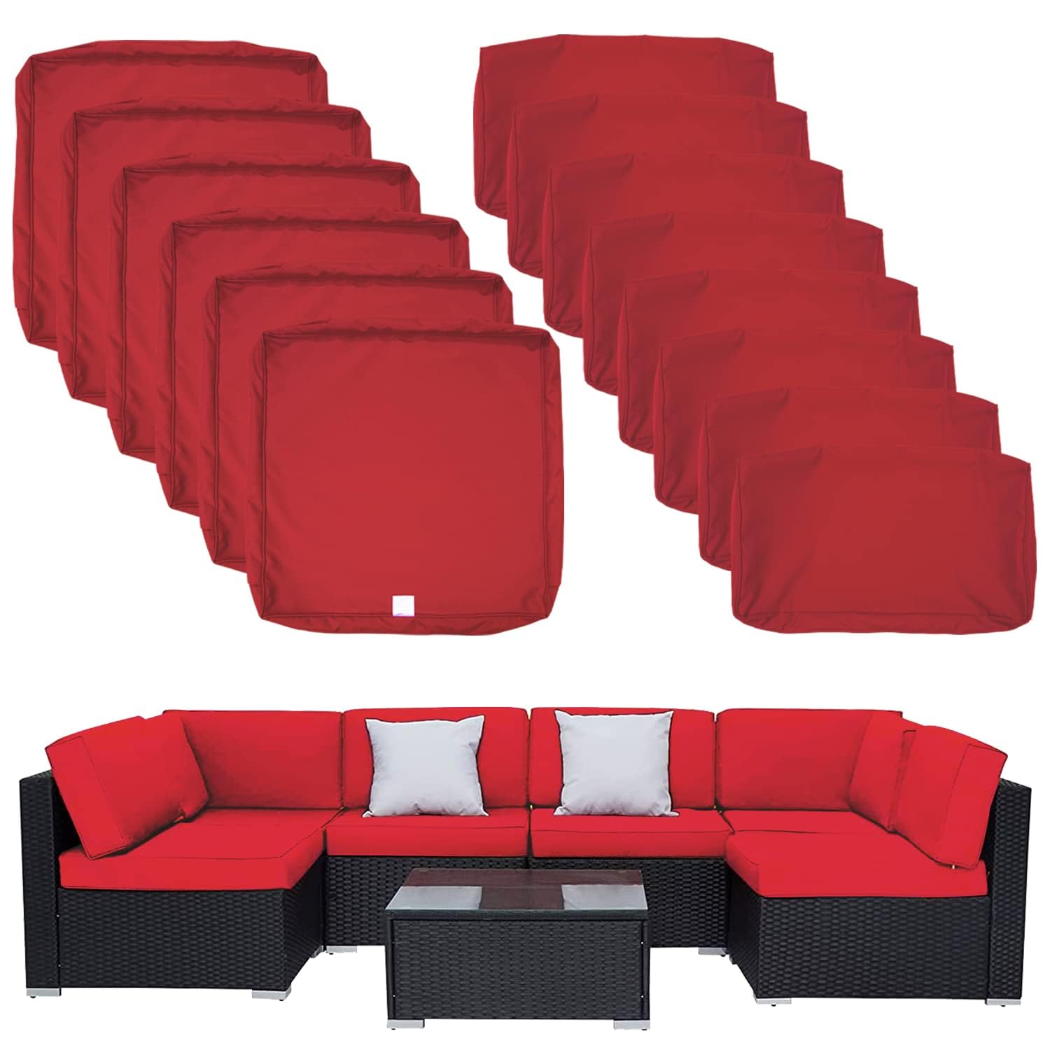 ClawsCover 14Pack Outdoor Seat and Back Cushions Replacement Covers Fit