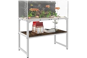 Mondazie 30 Gallon Fish Tank Stand with Shelf for Accessories Storage, 2 Tiers Heavy Duty Metal Aquarium Stand, Breeder Tank 