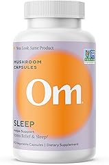 OM MUSHROOM SUPERFOOD Sleep Mushroom Capsules Superfood Supplement, 90 Count, 30 Days, Reishi, GABA, L-Theanine, Melatonin fo