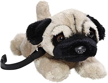 Peluche - Perro Pug, Carlino con Correa (Felpa, 22cm Longitud ...