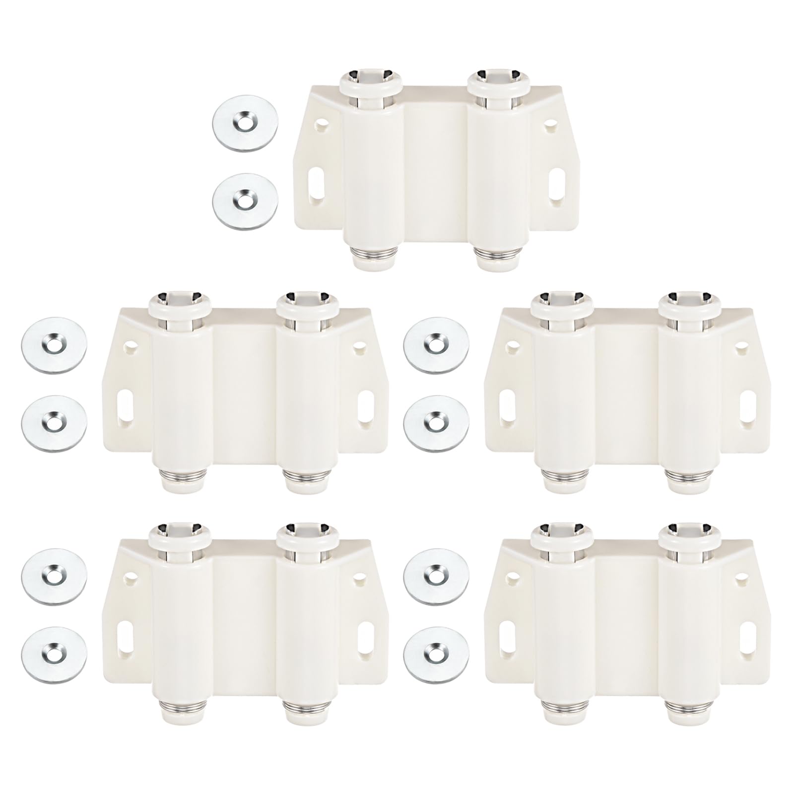 DTGN 67x46mm(LxW) Cabinets Magnets Latch - 5 Pack - Good for Kitchen Cupboard Drawer Furniture - Plastic PE Magnetic Closure Closet Door Catch - White