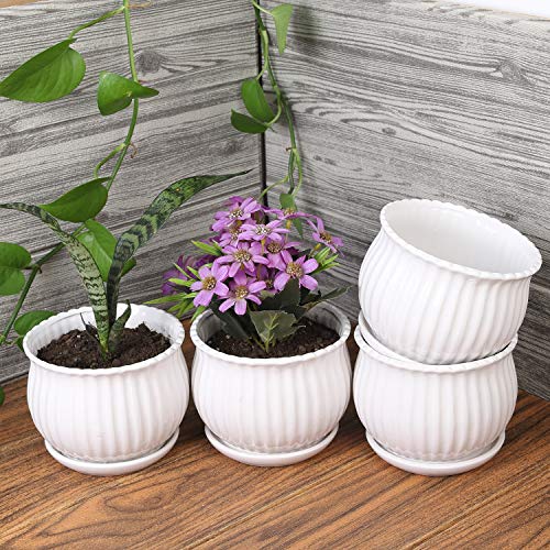 Plant pots 5.5inch Cylindrical Ceramic Planters with Connected