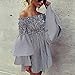 Women Dress,IEason Womens Holiday Off Shoulder StripeParty Ladies Casual Dress Long Sleeve Dress (S, Black)
