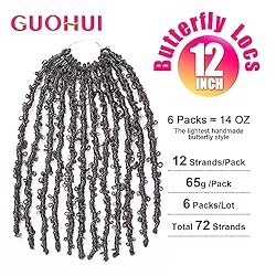 GUOHUI Super Light Butterfly Locs Crochet Hair 12
