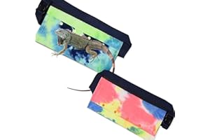Reptile Sling Carrier, Soft Adjustable Strap Bearded Dragon Sling for Outdoor Travel Walking Rest (Iridescence)