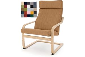 Vepping Lude Multi Colored Armchair Replacement Cover, Fits IKEA Poäng Armchair, Cushion not Included (Cushion Design 1, Polyester - Dark Khaki)
