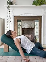 Yogamatters Organic Cotton Bolster Navy Blue 63cm 2.2kg Removable Cover view 6