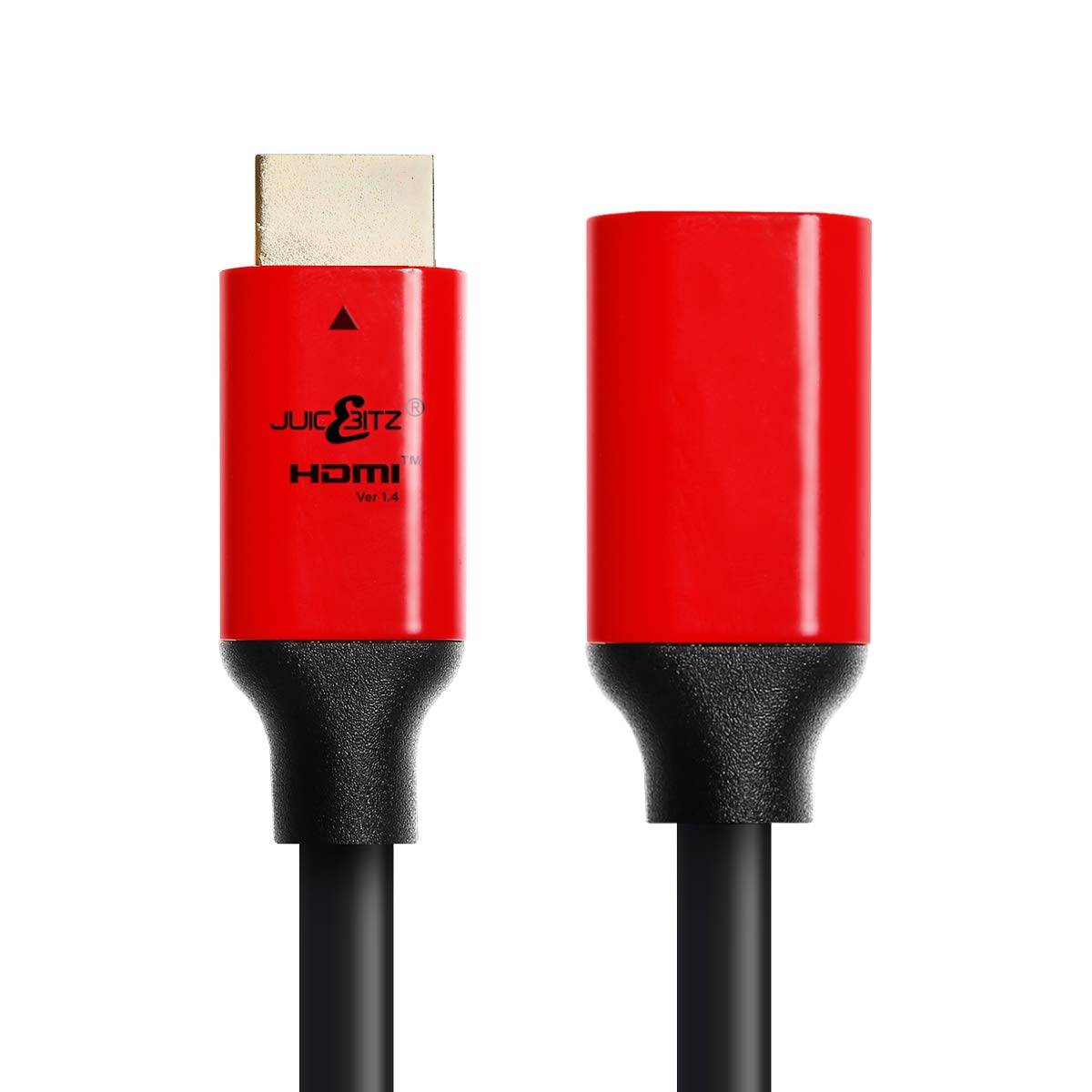 JuicEBitz 4K HDMI Cable 12M, Male to Female Extension Cable with Ethernet, High Speed HDMI 4k/30fps. 1.4 HDMI Lead. HDMI to HDMI Cable, Compatible with PS4 Xbox Sky Projector. 12m HDMI Extension Black
