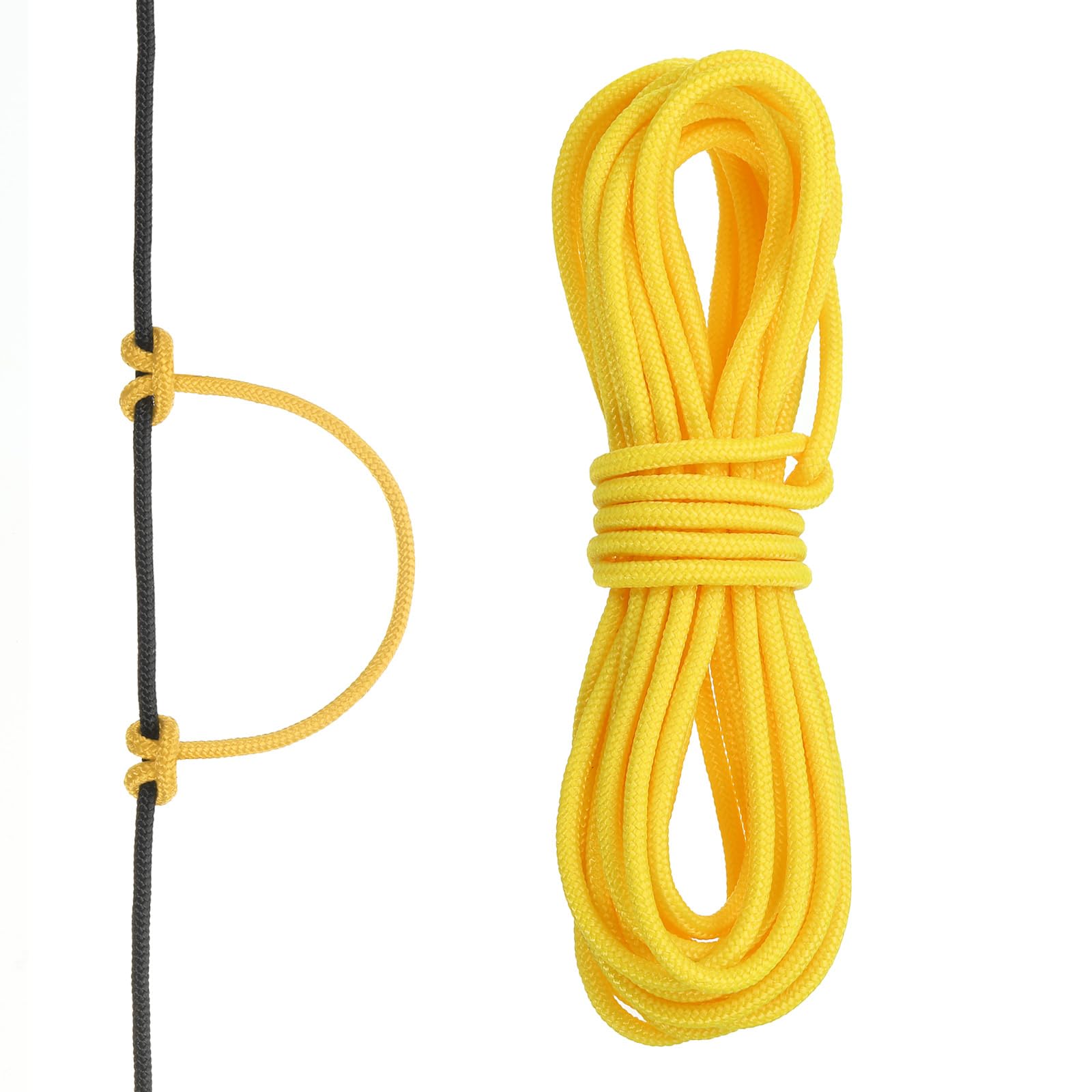 PATIKIL Archery D Loop Rope 3 Meters, Bow D Loop String Release Material Nock Wire Nocking Loop Buckle Ring for Compound Bowstring, Yellow
