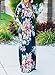ZESICA Women's Floral Print Long Sleeve Empire Full Length Pockets Maxi Dress