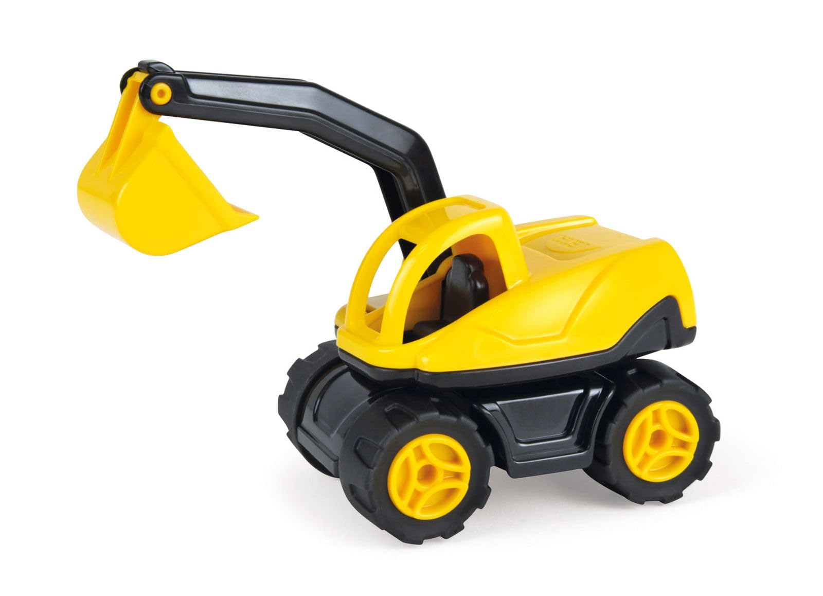 Lena 1261 Workies Excavator 13 cm, Construction Vehicle, ABS Plastic, Rubber Tyres, Galvanised Steel Axles, Shovel Excavator, 18+ Months, TÜV Certified, Yellow/Black, Unisex