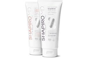 SHAPIRO MD HAIR GROWTH EXPERTS Hair Loss Shampoo and Leave in Conditioner | DHT Fighting Vegan Formula for Thinning Hair Developed by Dermatologists | Experience Healthier, Fuller & Thicker Looking Hair – Shapiro MD | 1-Month