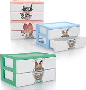 com-four® Caja de cajones 4X, Caja de plástico para Guardar ...
