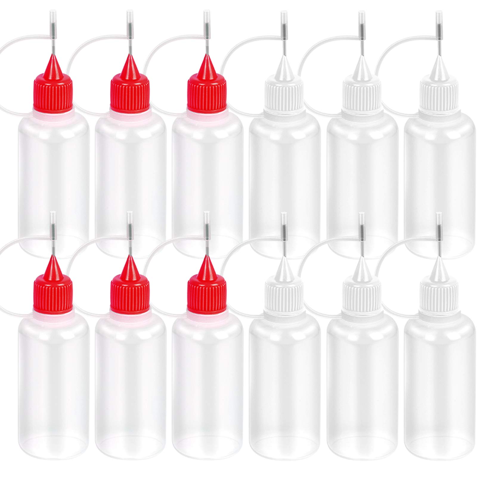 HNYYZL Bestsupplier 12 Pcs 30ml / 1 Ounce Empty Needle Tip Glue Bottle Applicator DIY Quilling Tool Precision Bottle (Random Color)