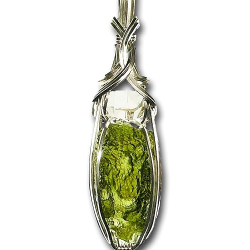 Rocks2Rings Genuine Moldavite Crystal Large Herkimer Diamond