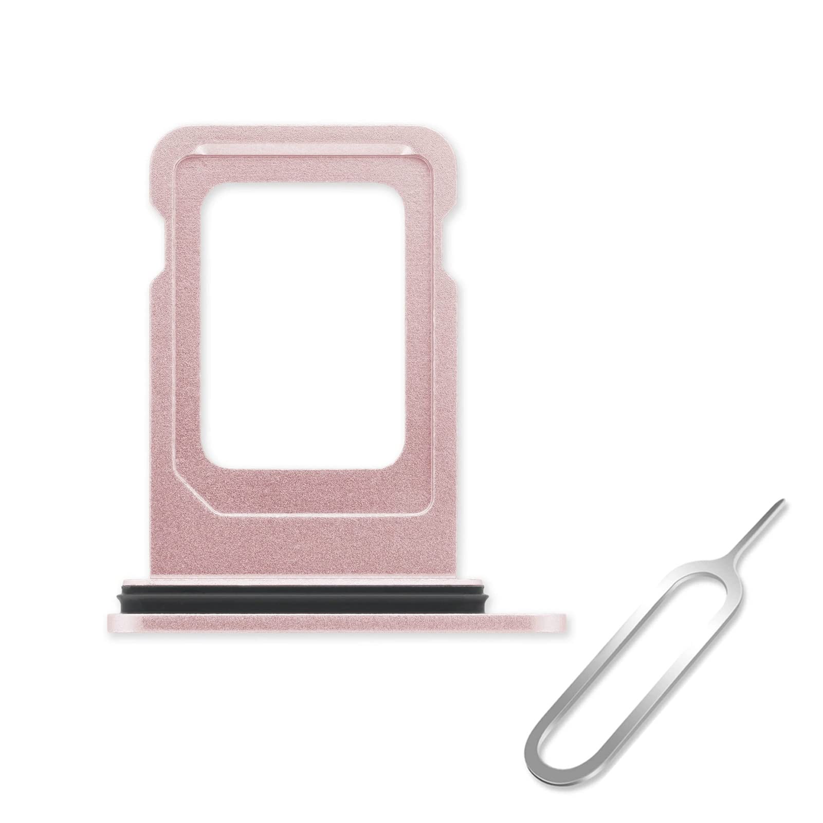 Cemobile SIM Card Tray Slot Holder Replacement for iPhone 13 6.1 Inch (Single SIM Version) with Waterproof Rubber Seal Ring + SIM Card Tray Open Eject Pin (Pink)