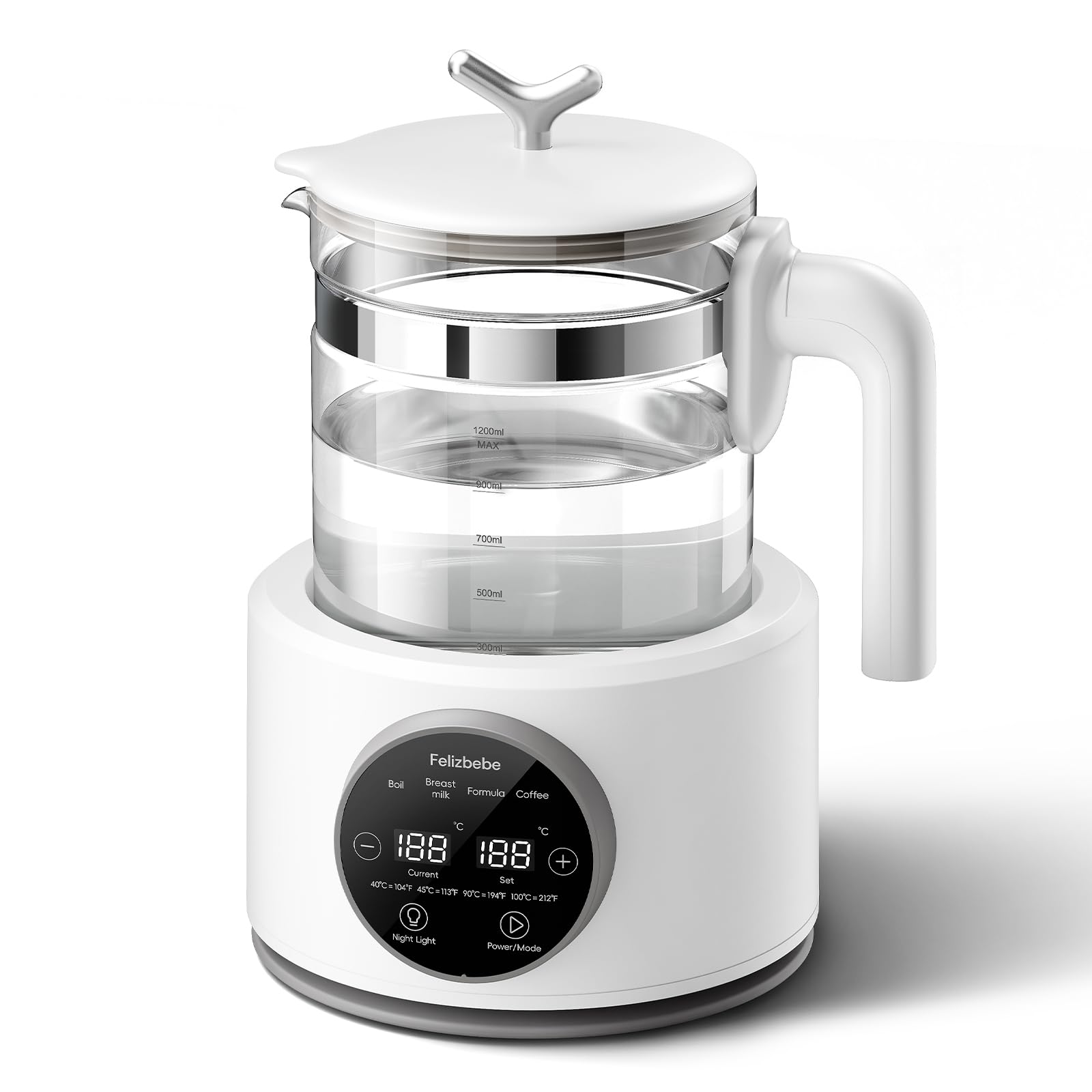 Photo 1 of Baby Bottle Warmer, Baby Milk Warmer Glass Electric Kettle Boil, Formula Maker with Night Light, Accurate Temperature Control for Formula, Water Warmer instantly Low Noise Breastmilk,Boil Coffee,Tea