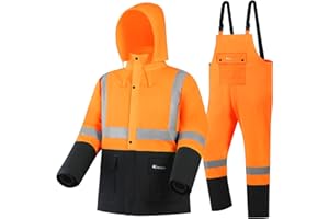 HANMENGXUAN Rain Suit Waterproof Jacket and Trouser Suit Raincoat for Men and Women Outdoor All-Sport