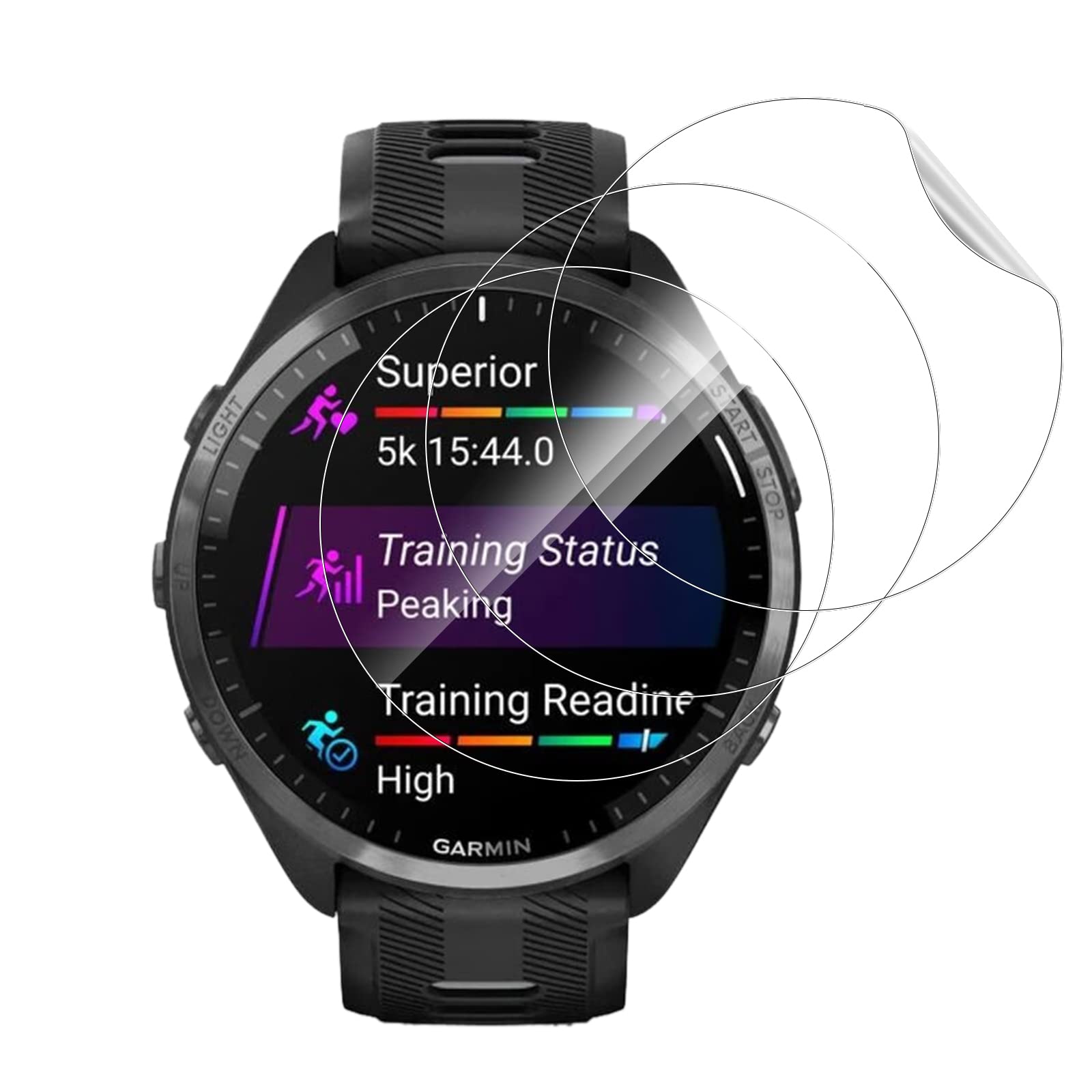 KZIOACSH Screen Protector for Garmin Forerunner 965/970/570 (47 mm), [3 Pack] Flexible Soft Thin Fit HD Clear Anti-Scratch Film Edge Elastic Shatterproof Anti-Fingerprint Screen Protector Cover