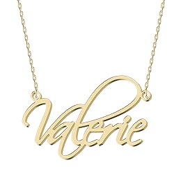 UMAGICBOX Personalized Valerie Name Necklace 18K
