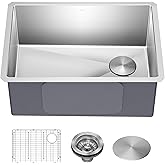 Kraus KHU111-25 Standart PRO 16 Gauge Undermount Single Bowl Stainless Steel Kitchen Sink, 25 Inch