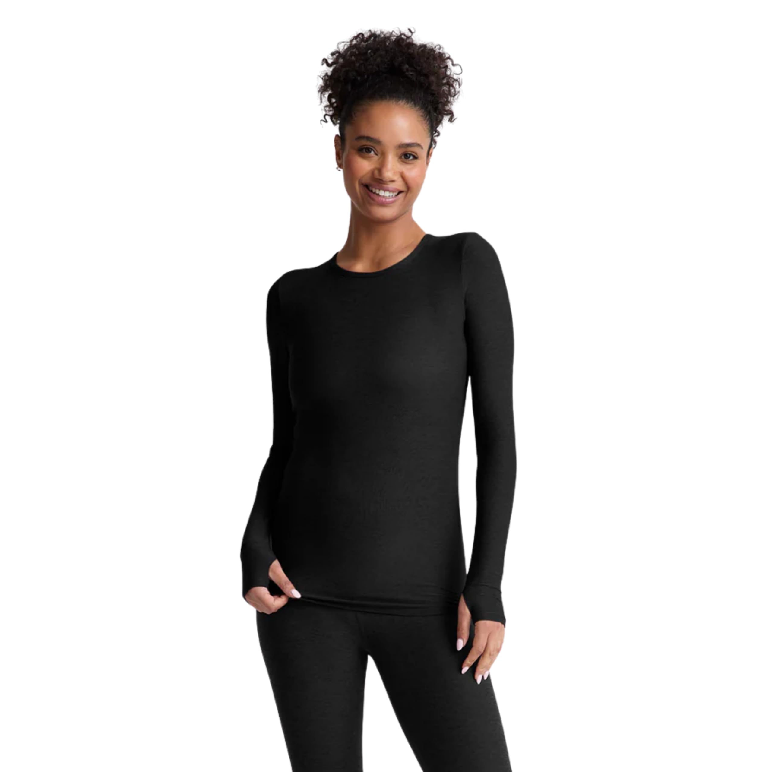 Beyond Yoga Jersey clásico de peso pluma para mujer, Darkest Night, pequeño