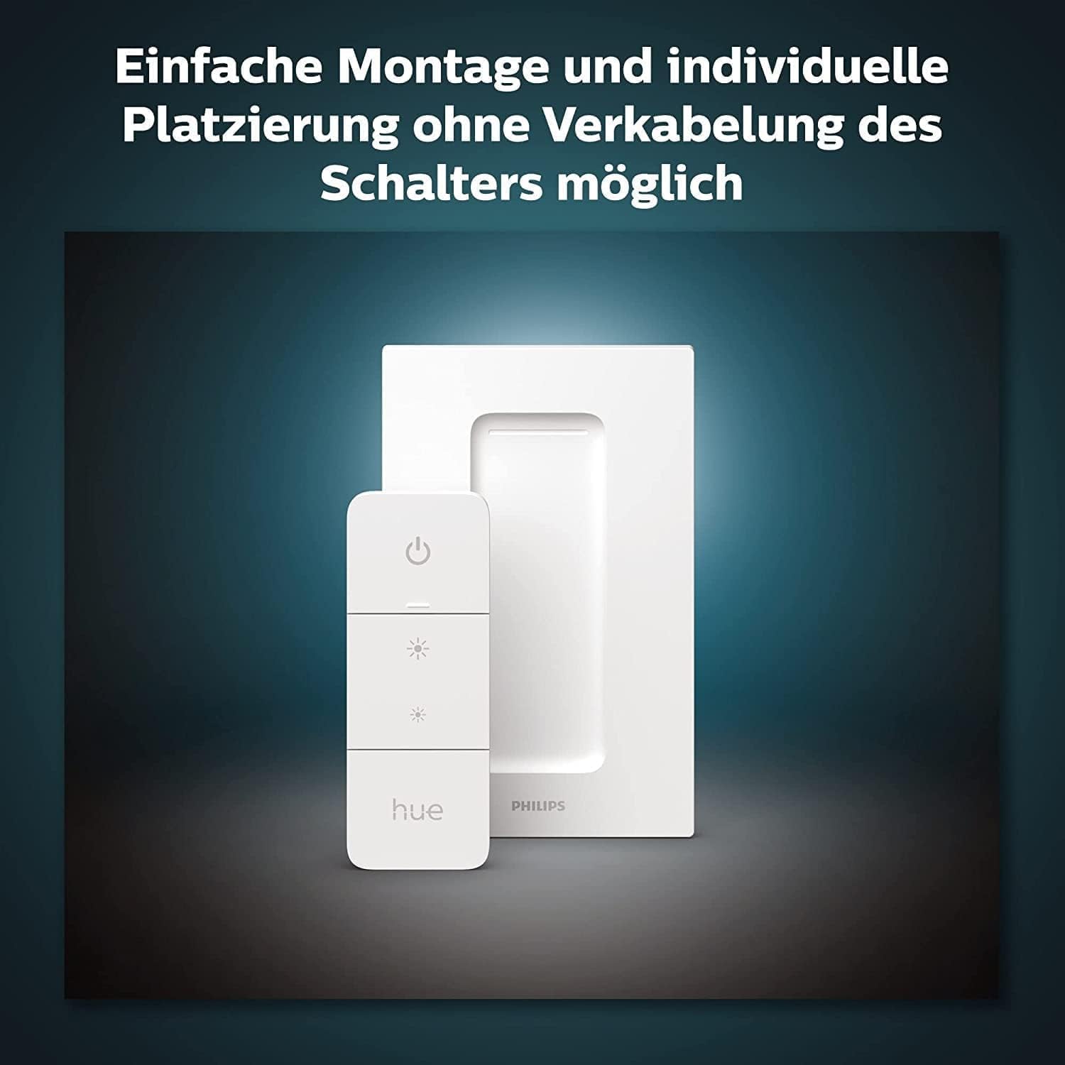 Philips Hue Dimmschalter für Hue Lichtsysteme, Smarter Dimmer zur Steuerung von Leuchten und Lichtszenen, kabelloser Lichtschalter ohne Installation, weiß 2