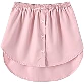 Girstunm Women's Shirt Extender Mini Adjustable Underskirt Removable Layered Sweep Shirt with Buttons