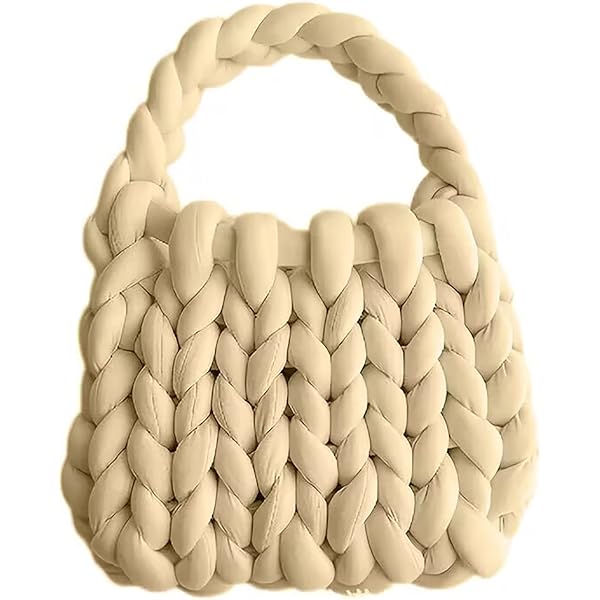 OXYPLAY Thick Bulky Giant Wool Handwoven Handbag,Chunky Yarn Knit