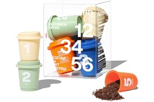 SATURNBIRD Coffee Instant Cold Brew, 6-Flavor Variety Sampler Pack, Light/Medium/Dark Roast, 100% Arabica Freeze-Dried Espresso Powder, 6 Single-Serve Pods for Gifts, Travel & Camping