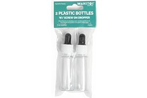 MAHITOI Pack of 2 Dropper Bottles 20mL or .7oz, lid and screw, resealable, easy to squeeze and hold accurately for your project or store your craft mediums