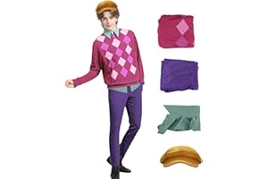 Pongking Mens Anime Costume Adults Halloween Cosplay Outfit Role Play Uniform Full Set Halloween Party Dress Up Suit
