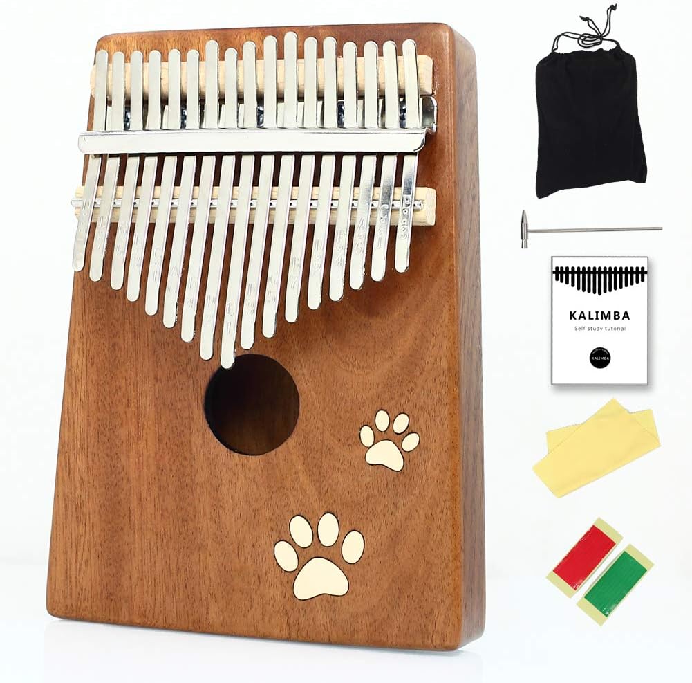 Kalimba 17 Keys Thumb Finger Piano - Mbira - Solid Shablim and Portable with Carrying Bag and Instructions