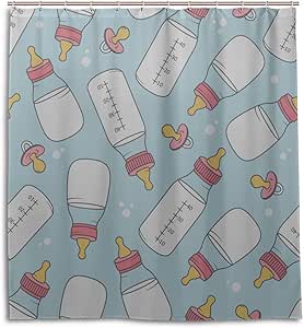 JINCAII Cortinas de Tela para baño Botella de Leche para bebés Puerta