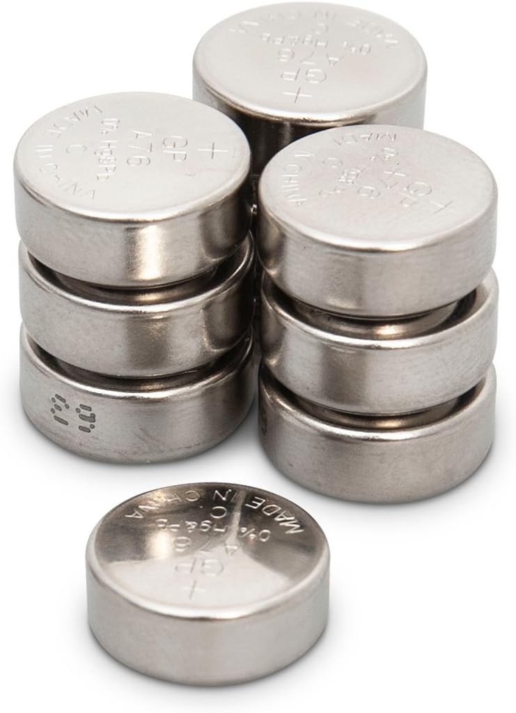 GP A76-2C10 Alkaline Button Batteries, stainless steel