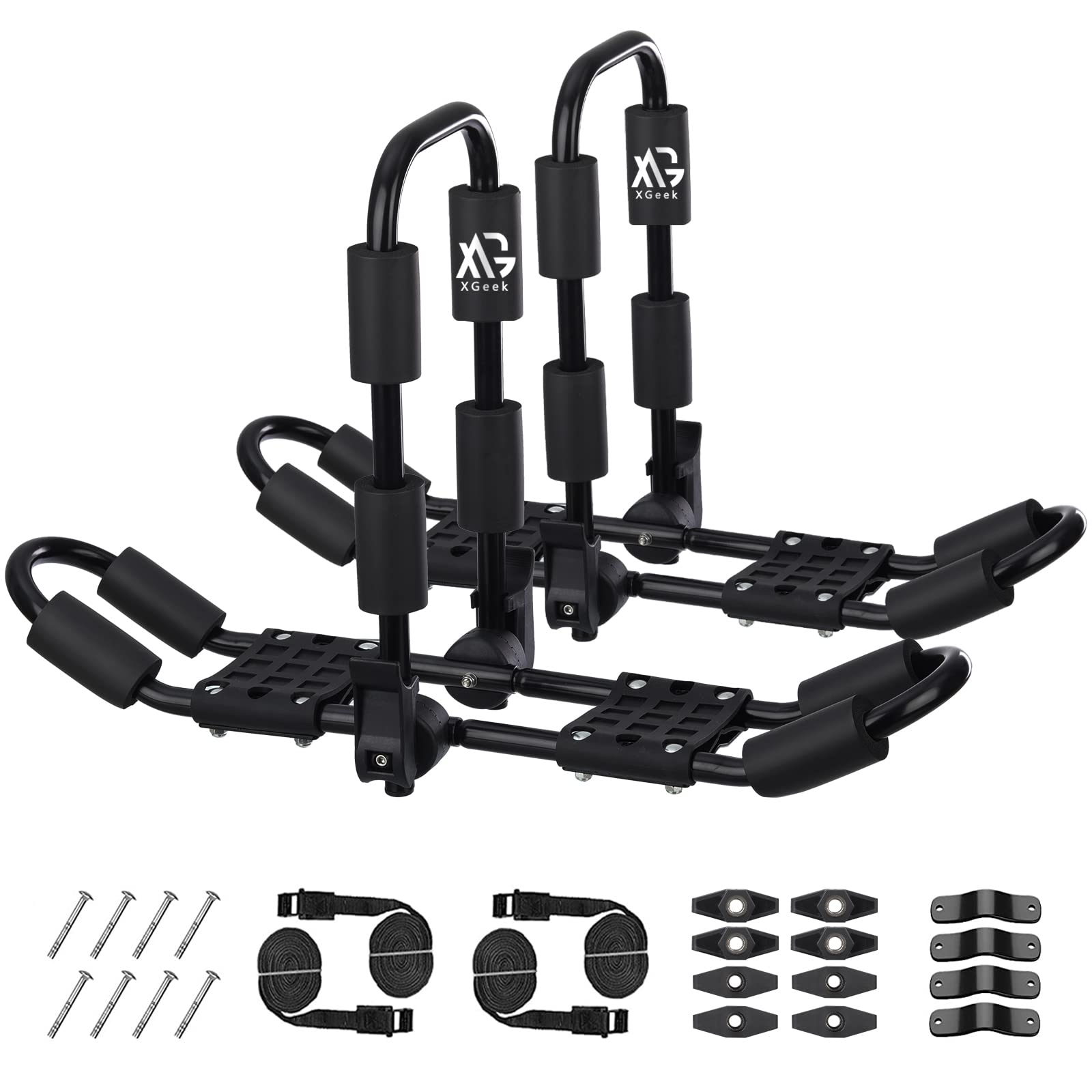 Photo 1 of XGeek Kayak Roof Rack 4-in-1 for Kayak, Surfboard, Canoe and Ski Board Rooftop Mount Carrier Folding Adjustable Bilateral J-Style Rack on SUV, Car and Truck