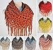 Women Winter Warm Crochet Knit Long Tassels Soft Wrap Shawl Scarves Scarf Two Styles Infinity and Straight (Khaki)