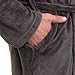Ross Michaels Mens Robe Shawl Collar Wrap Style - Mid Length Plush Fleece Bathrobe (Gray, 3X-Large)
