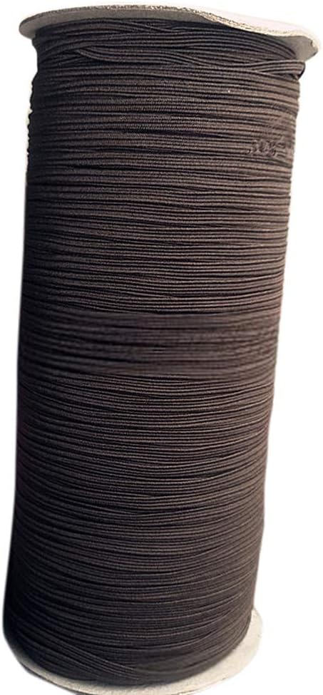 LOOGOOL 1/8 inch Heavy Stretch String Braided Elastic Cord/Elastic Band/Elastic Rope 200 Yard Sewing Elastic Spool (Dark Brown/Coffee)
