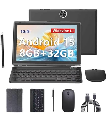 Amazon.com : Android 15 Tablet 10 inch, 2 in 1 Tablet with