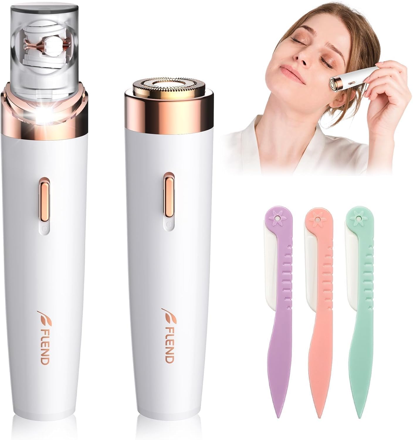 Photo 1 of Epilator for Women, 2-in-1 Facial Hair Removal Epilator, Painless Designed Hair Remover with Built-in LED Light for Precision, Smooth Glide Hair Remover for Women Face Lips Chin Peach Fuzz