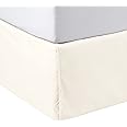 Amazon Basics - Lightweight Pleated Bed Skirt, Queen, Off White, Solid