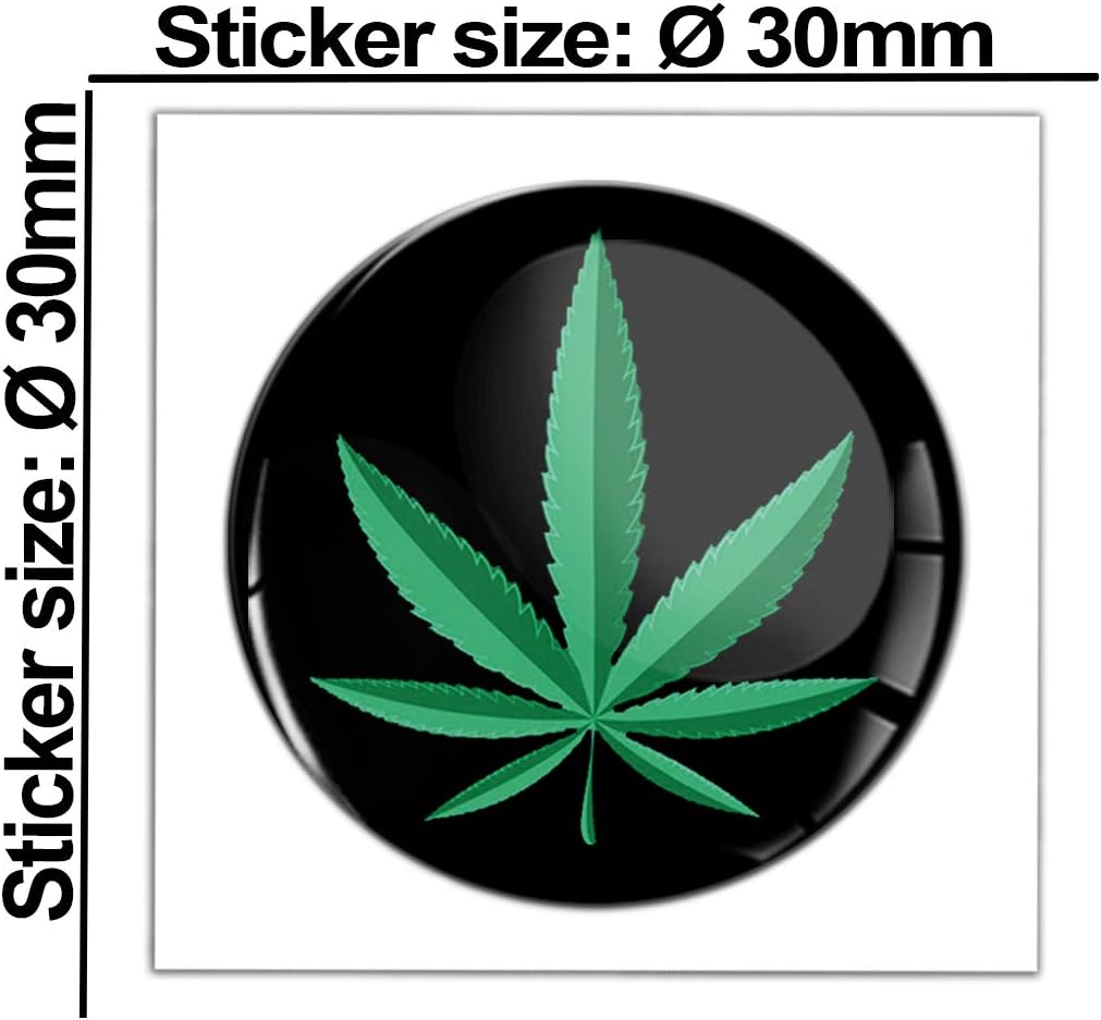 SkinoEu® 2 x 3D Gel Silicone Stickers Decals Marijuana Leaf Cannabis Weed Logo Emblem Badge Car Auto Moto Motorcycle Windows Door PC Tablet Laptop Accessories Tuning Gift JDM KS 6 - Image 4