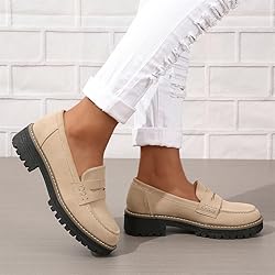 Womens Loafers Shoes Platform Chunky Penny Loafer