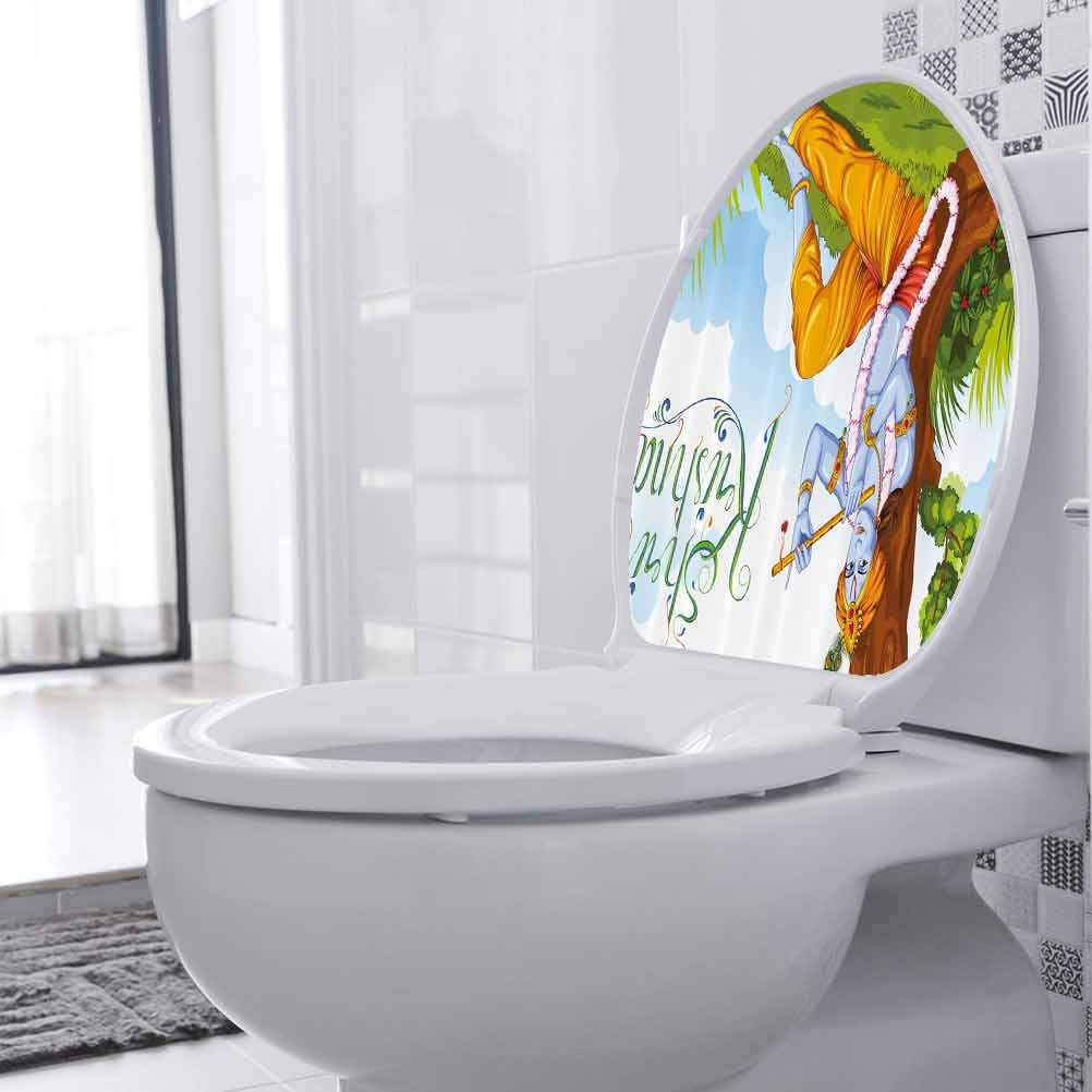 Funny Bathroom Decal Sticker Playing Flute Forest Removable Self-Adhesive 8 x 11 Inch