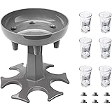 Kincown [NEW UPGRADED] 6 Shot Glass Dispenser and Holder Set [With 6 Glasses], Wine Dispenser Pourer, Bar Shot Dispenser, Coc
