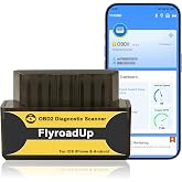 FlyroadUp Car OBD2 Scanner Bluetooth for iOS Android OBDII Code Reader | Wireless Diagnostic Scan Tool for iPhone, Read Live Data, Clear Error Code, Turn off Check Engine Light, Free App