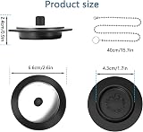 QINCINA 2 Pcs Universal Sink Plug 43mm 66mm Rubber 40cm Chain view 2