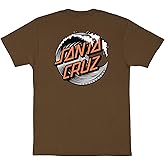 SANTA CRUZ Wave Dot S/S Heavyweight T-Shirt Dark Chocolate w/Grey/Orange Lg Mens