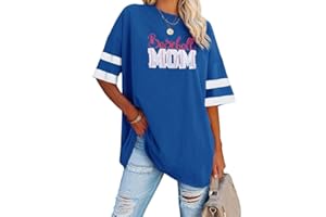 WOMFASHI Baseball Shirt Women Oversized Baseball Mom Shirt Embroidered Baseball Shirts Baseball Mama Gift Blouse